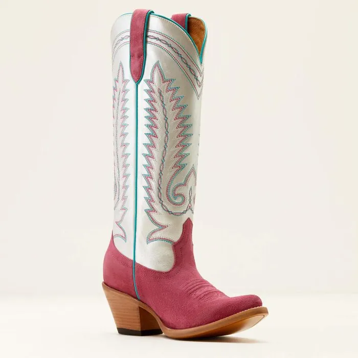 Women Dress and Fashion Boots Ariat Ambrose Western Boot Raspberry Suedepearly White Women Dress and Fashion Boots Ariat Ambrose Western Boot Raspberry Suedepearly White