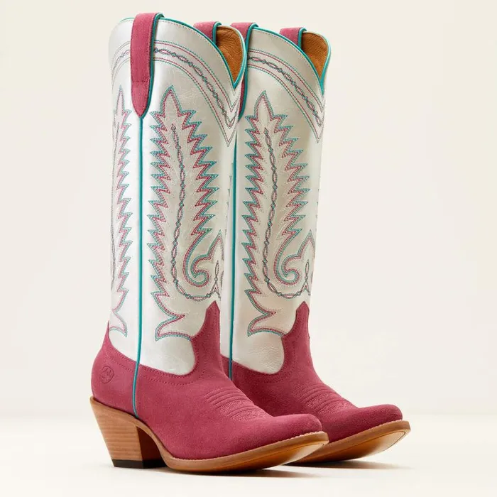 Women Dress and Fashion Boots Ariat Ambrose Western Boot Raspberry Suedepearly White Women Dress and Fashion Boots Ariat Ambrose Western Boot Raspberry Suedepearly White
