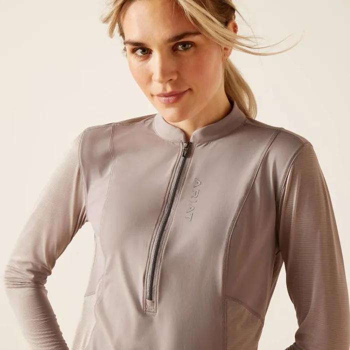 Women English Riding Ariat Breathe 14 Zip Baselayer Zinc
