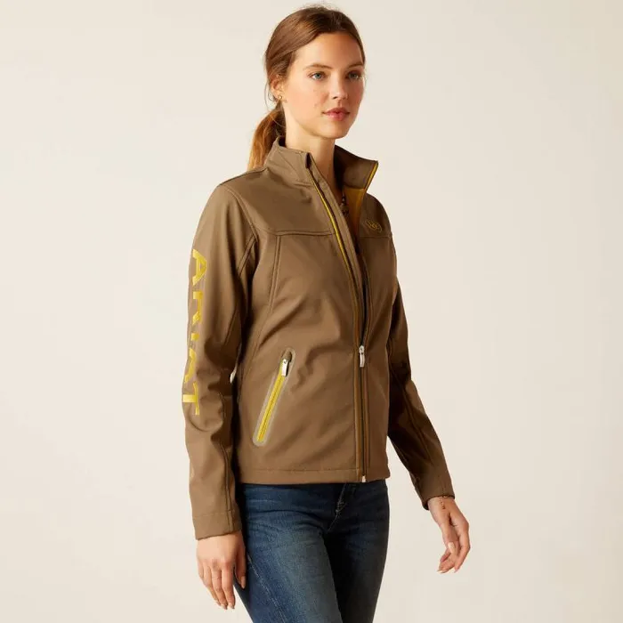 Women English Riding Ariat New Team Softshell Jacket Canteen