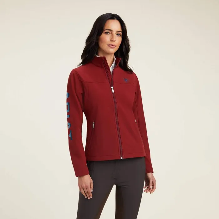 Women English Riding Ariat New Team Softshell Jacket Rouge Redcelestial Serape