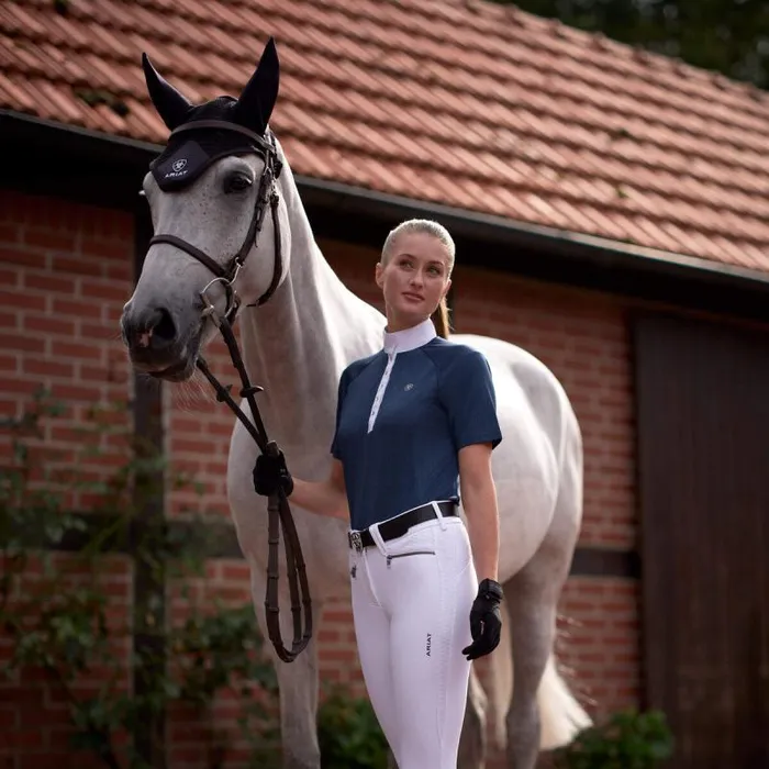 Women English Riding Ariat Showstopper 30 Show Shirt Dark Denim Women English Riding Ariat Showstopper 30 Show Shirt Dark Denim