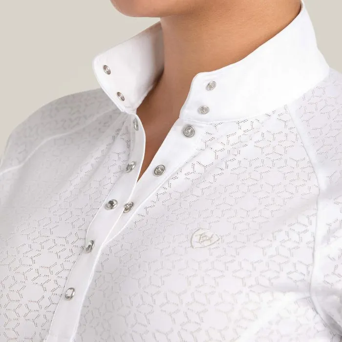 Women English Riding Ariat Showstopper 30 Show Shirt White Women English Riding Ariat Showstopper 30 Show Shirt White