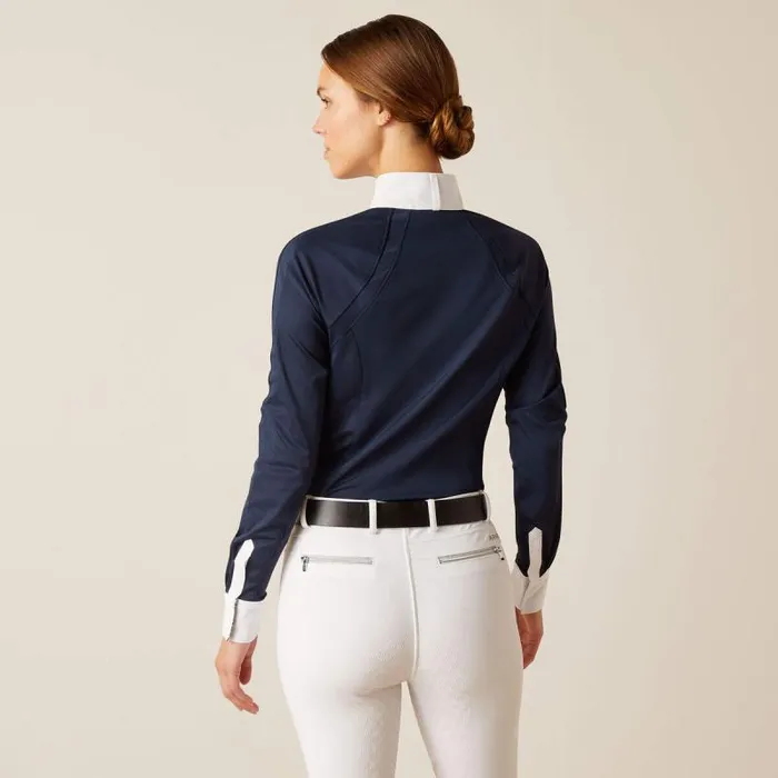 Women English Riding Ariat Sunstopper 30 Pro Show Shirt Navytrace Women English Riding Ariat Sunstopper 30 Pro Show Shirt Navytrace