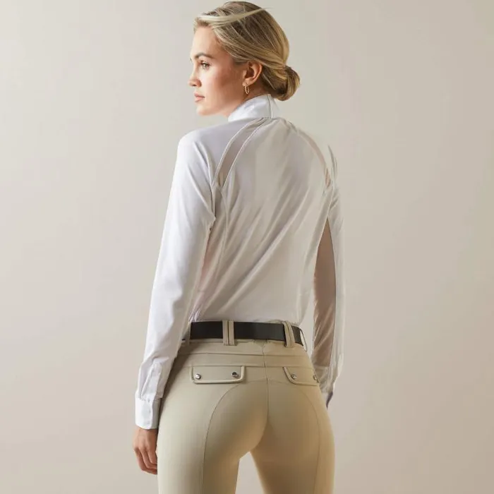 Women English Riding Ariat Sunstopper Pro 20 Show Shirt Whiteflynn Women English Riding Ariat Sunstopper Pro 20 Show Shirt Whiteflynn