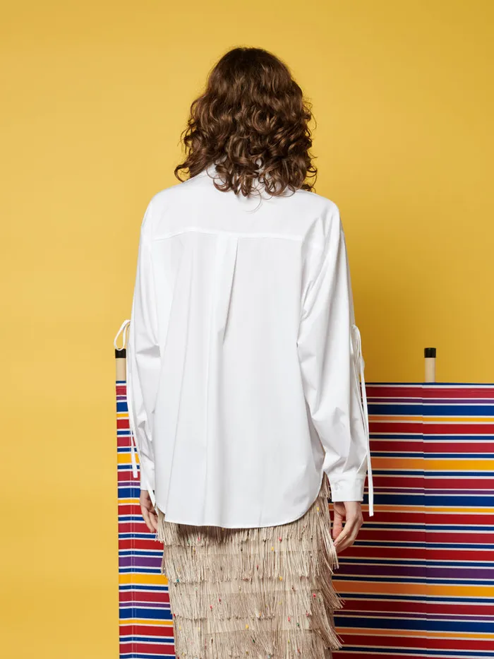 Women Ghospell Fallon Tie Shirt Pearled White Sister Jane Tops