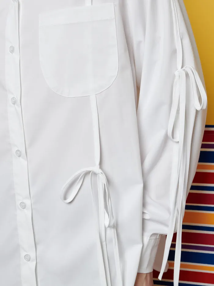 Women Ghospell Fallon Tie Shirt Pearled White Sister Jane Tops