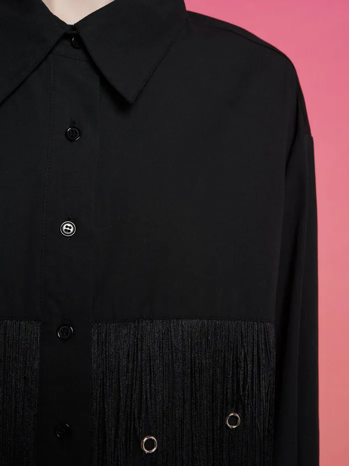 Women Ghospell Frida Fringe Shirt Coal Black Sister Jane Tops