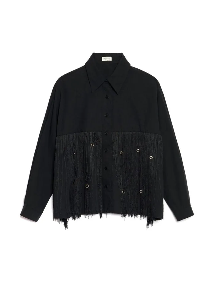Women Ghospell Frida Fringe Shirt Coal Black Sister Jane Tops