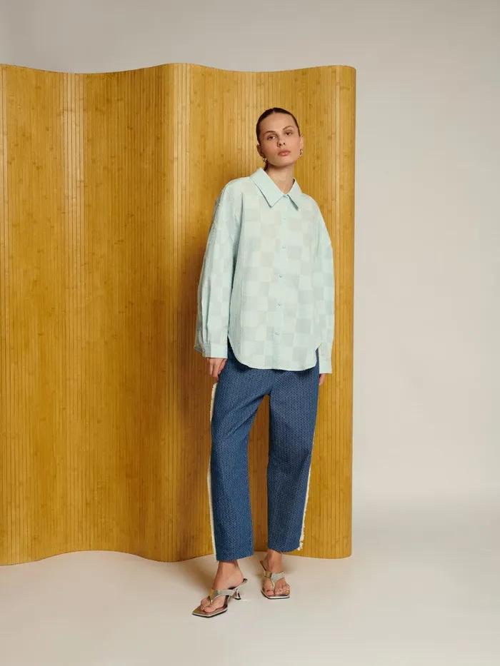 Women Ghospell Katy Pleat Back Shirt Illusion Blue Sister Jane Tops