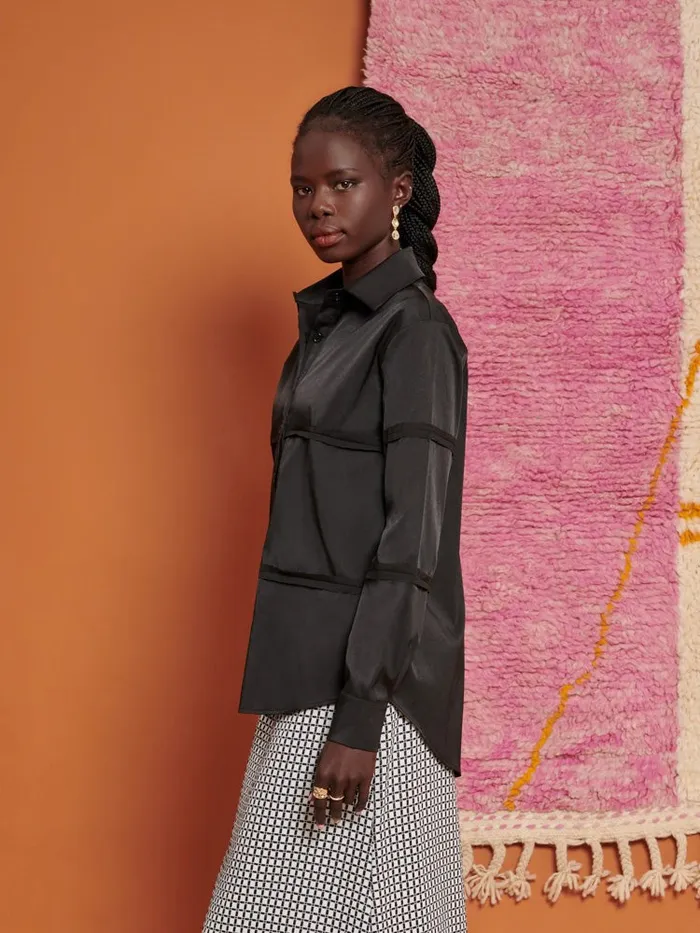 Women Ghospell Ruth Panelled Shirt Coal Black Sister Jane Tops