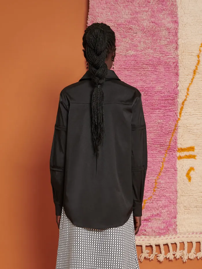 Women Ghospell Ruth Panelled Shirt Coal Black Sister Jane Tops
