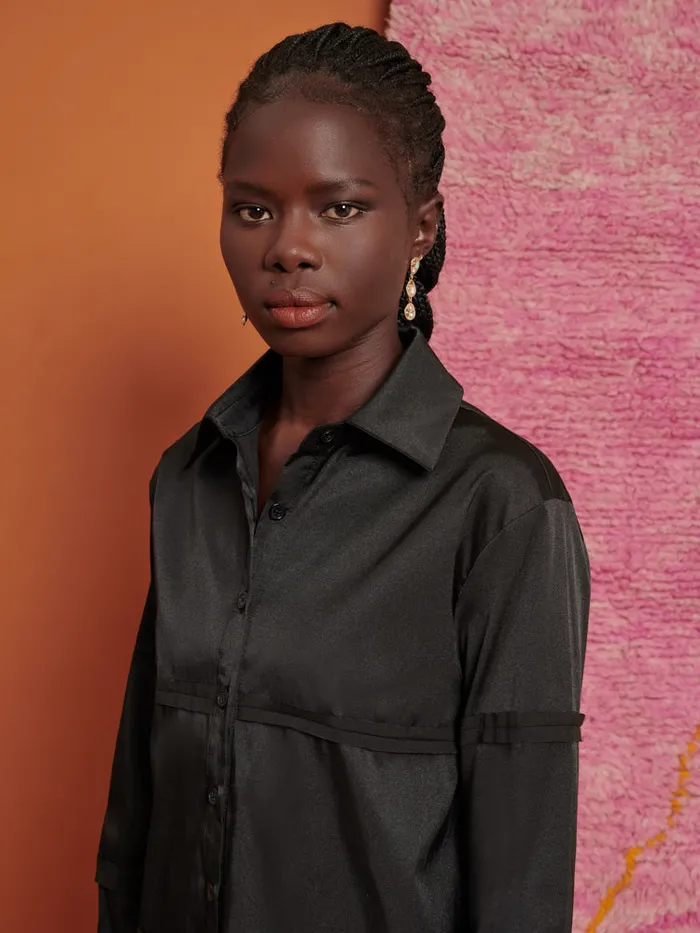 Women Ghospell Ruth Panelled Shirt Coal Black Sister Jane Tops