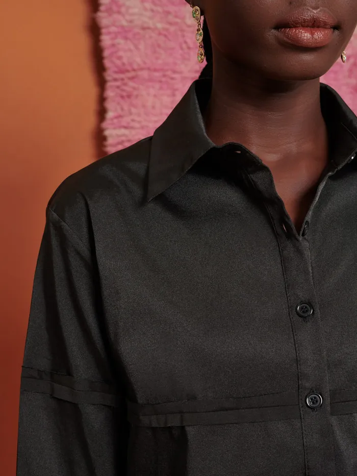 Women Ghospell Ruth Panelled Shirt Coal Black Sister Jane Tops
