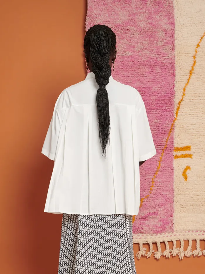 Women Ghospell Soraya Pleated Shirt Pearl White Sister Jane Tops