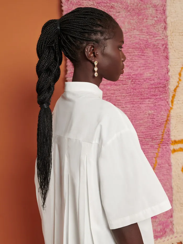 Women Ghospell Soraya Pleated Shirt Pearl White Sister Jane Tops