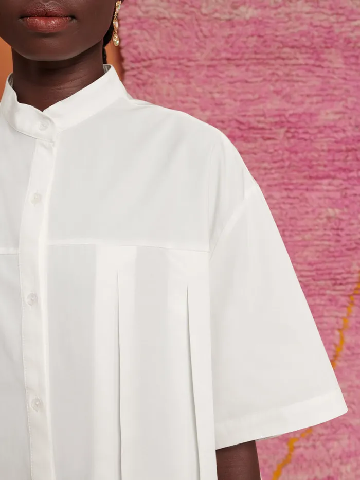 Women Ghospell Soraya Pleated Shirt Pearl White Sister Jane Tops