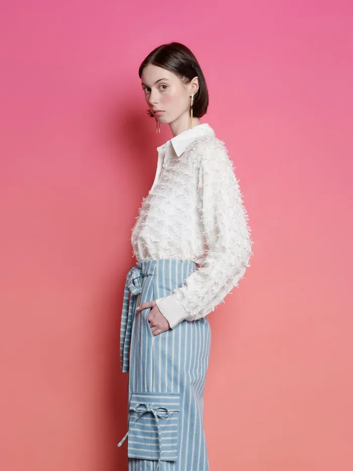 Women Ghospell Stevie Textured Shirt White Sister Jane Tops