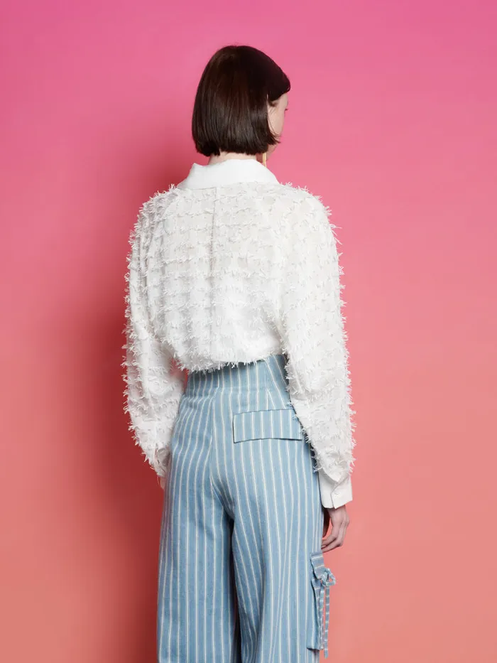 Women Ghospell Stevie Textured Shirt White Sister Jane Tops
