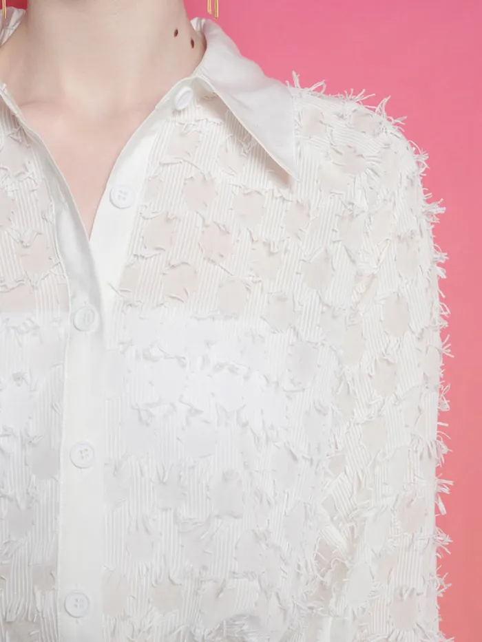 Women Ghospell Stevie Textured Shirt White Sister Jane Tops