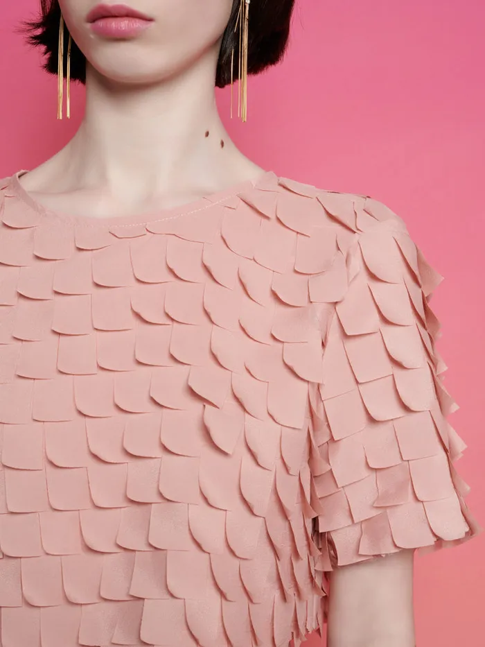 Women Ghospell Taytum Textured Tshirt Blush Nude Sister Jane Tops