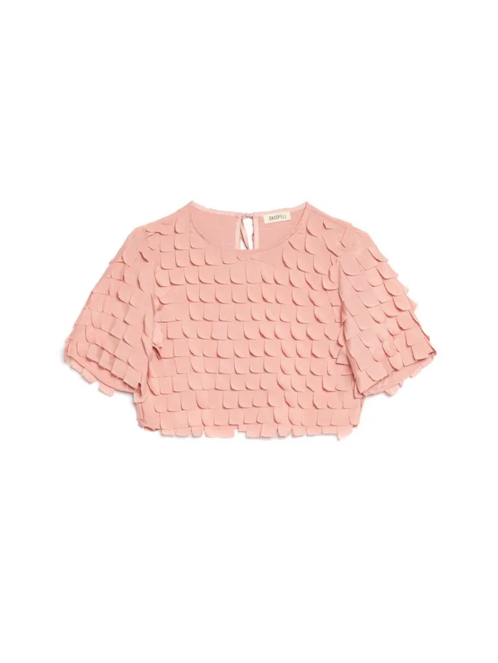 Women Ghospell Taytum Textured Tshirt Blush Nude Sister Jane Tops