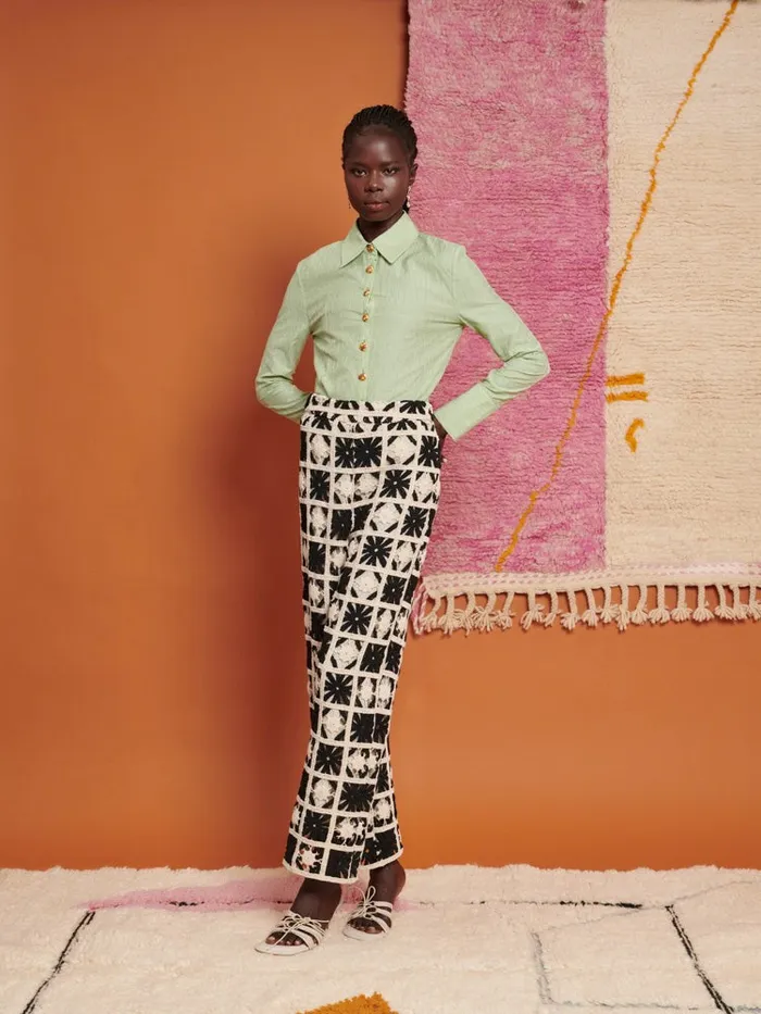 Women Ghospell Thena Fitted Shirt Pistachio Green Sister Jane Tops