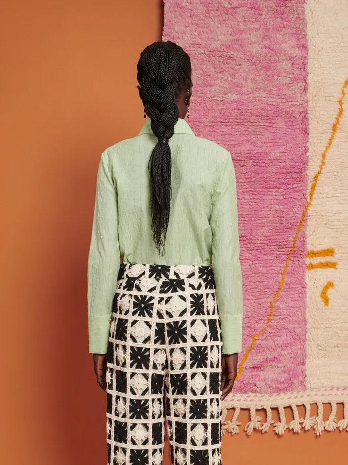 Women Ghospell Thena Fitted Shirt Pistachio Green Sister Jane Tops