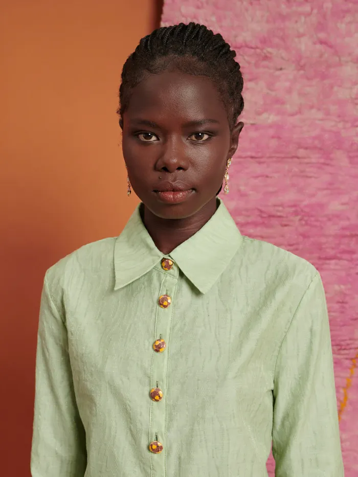 Women Ghospell Thena Fitted Shirt Pistachio Green Sister Jane Tops