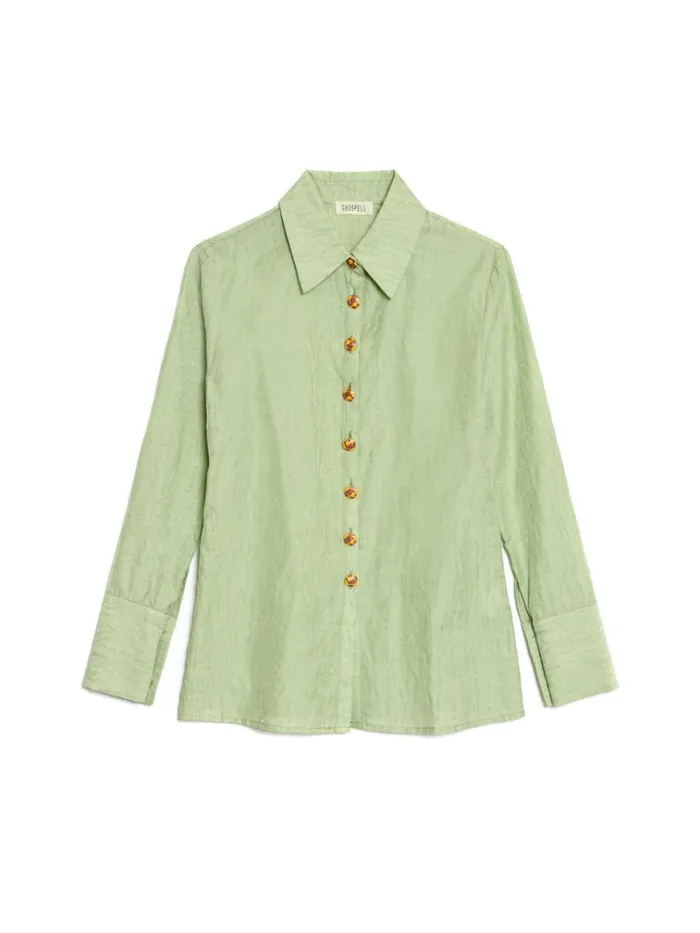 Women Ghospell Thena Fitted Shirt Pistachio Green Sister Jane Tops