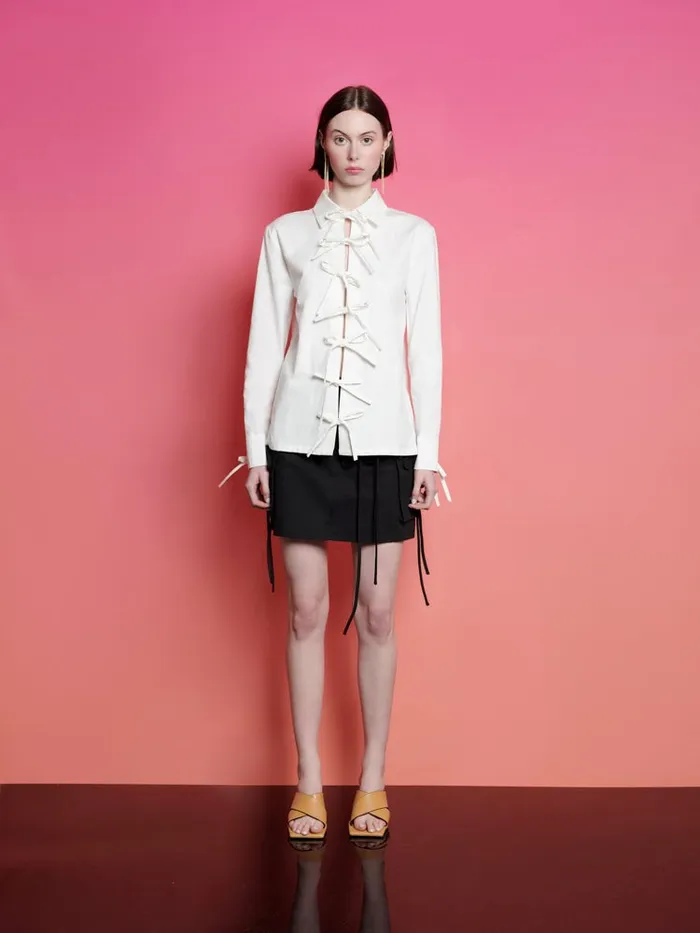 Women Ghospell Tiggy Tie Shirt White Sister Jane Tops