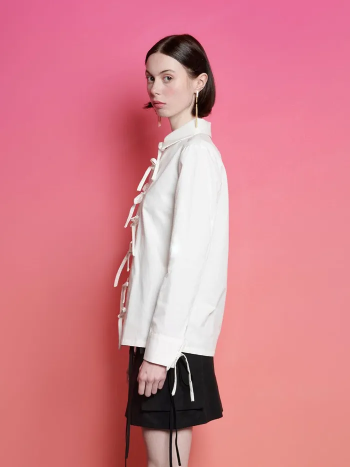 Women Ghospell Tiggy Tie Shirt White Sister Jane Tops