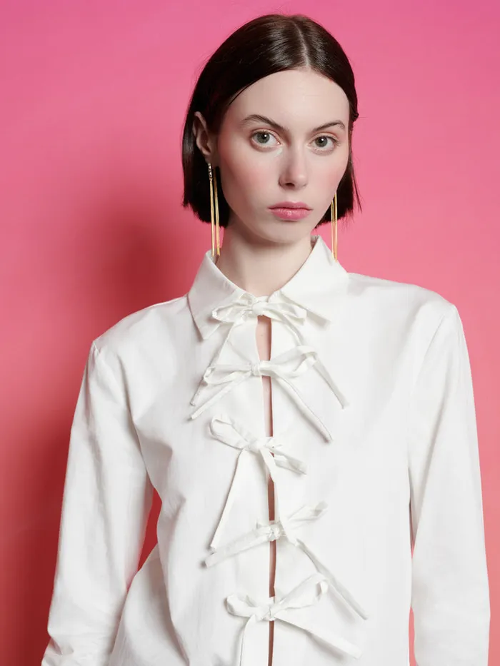 Women Ghospell Tiggy Tie Shirt White Sister Jane Tops