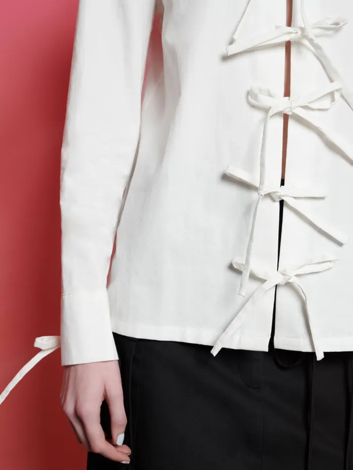 Women Ghospell Tiggy Tie Shirt White Sister Jane Tops