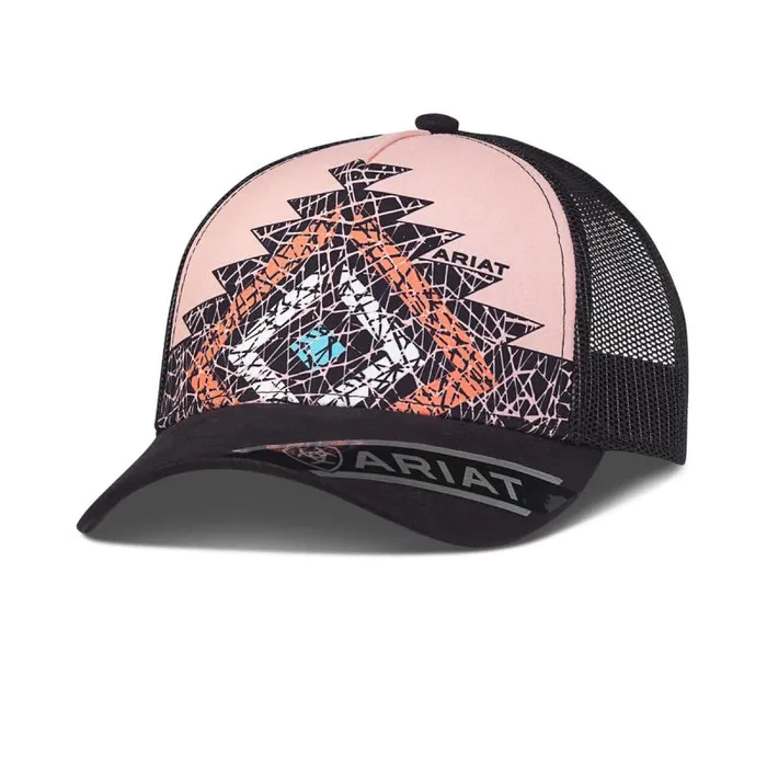 Women Hats and Caps Ariat Diamond Print Cap Brown