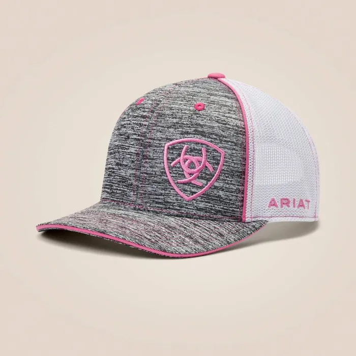 Women Hats and Caps Ariat Offset Shield Mesh Cap Graypink