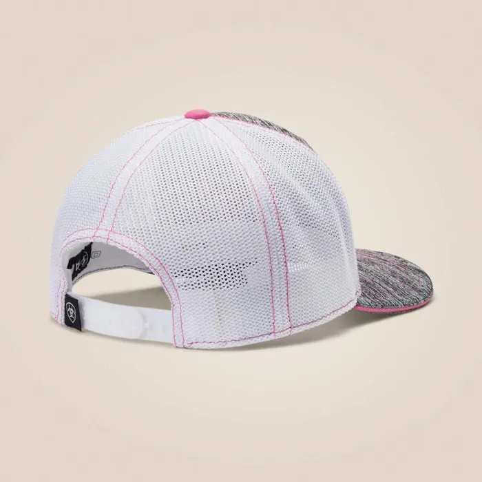 Women Hats and Caps Ariat Offset Shield Mesh Cap Graypink