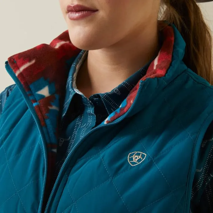 Women Jackets and Vests Ariat Dilon Reversible Insulated Vest Deep Lagoon