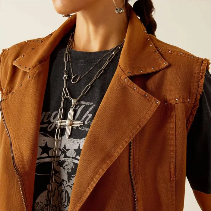Women Jackets and Vests Ariat Harley Vest Tobacco Brown Women Jackets and Vests Ariat Harley Vest Tobacco Brown