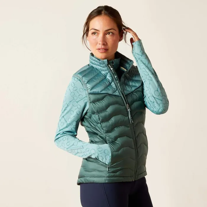 Women Jackets and Vests Ariat Ideal Down Vest Iridescent Arcticsilver Pine