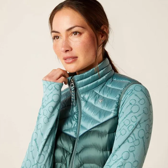 Women Jackets and Vests Ariat Ideal Down Vest Iridescent Arcticsilver Pine Women Jackets and Vests Ariat Ideal Down Vest Iridescent Arcticsilver Pine
