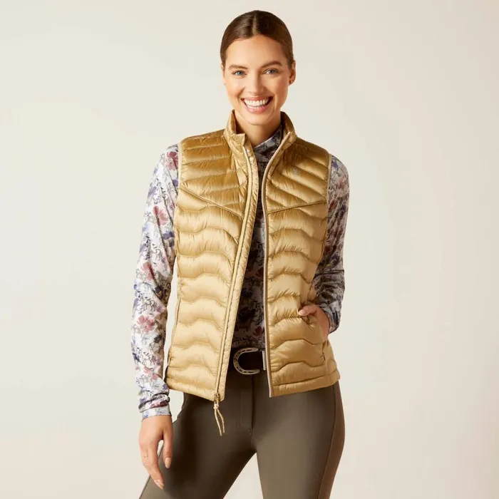 Women Jackets and Vests Ariat Ideal Down Vest Iridescent Fields Of Rye