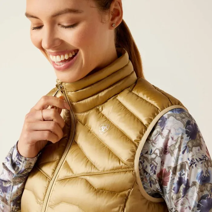 Women Jackets and Vests Ariat Ideal Down Vest Iridescent Fields Of Rye
