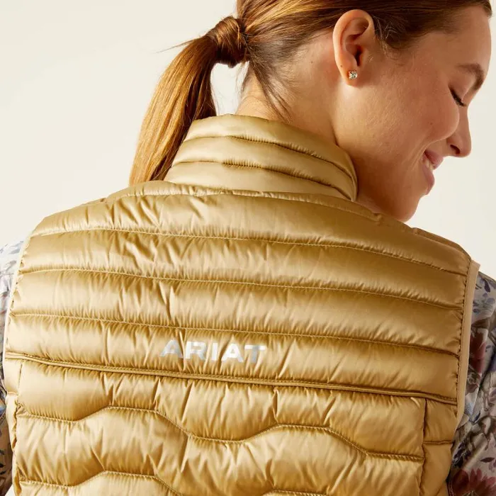 Women Jackets and Vests Ariat Ideal Down Vest Iridescent Fields Of Rye