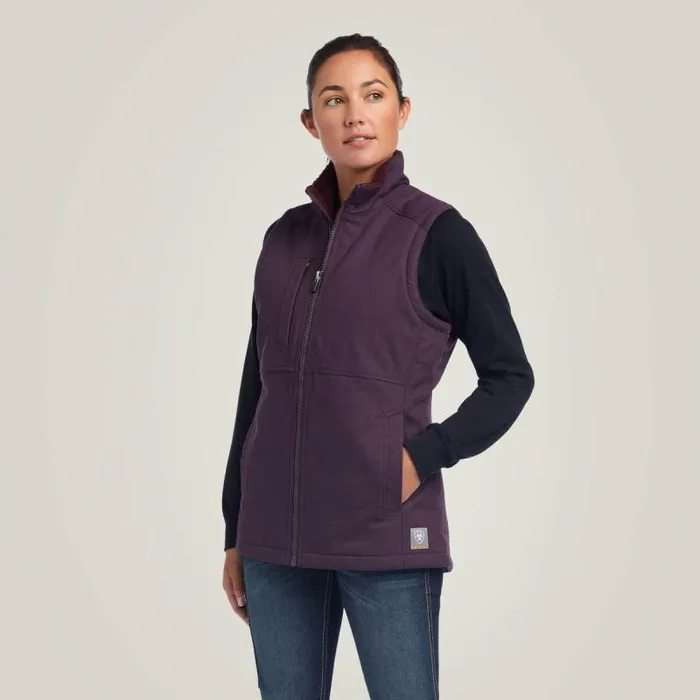 Women Jackets and Vests Ariat Rebar DuraCanvas Insulated Vest Plum Perfect