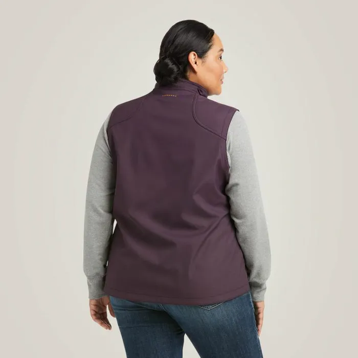 Women Jackets and Vests Ariat Rebar Stretch Canvas Softshell Vest Plum Perfect
