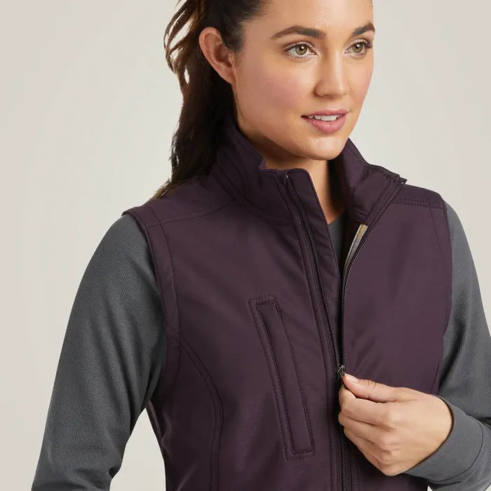 Women Jackets and Vests Ariat Rebar Stretch Canvas Softshell Vest Plum Perfect