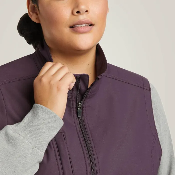 Women Jackets and Vests Ariat Rebar Stretch Canvas Softshell Vest Plum Perfect