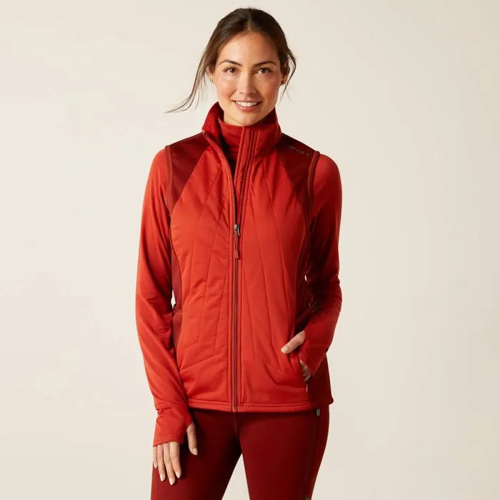 Women Jackets and Vests Ariat Venture Full Zip Vest Red Ochre
