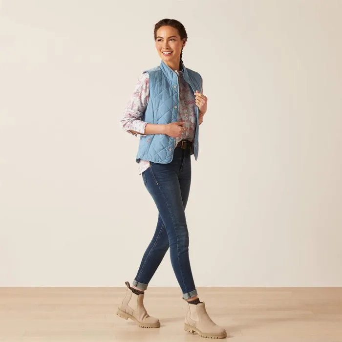 Women Jackets and Vests Ariat Woodside Vest Blue Shadow Women Jackets and Vests Ariat Woodside Vest Blue Shadow